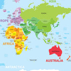 Ashley Productions Placemat Studio Smart Poly World Map Learning Placemat - 13" x 19" - Single Sided - 10 Pack-Write-on/wipe-off surface