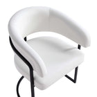 Manhattan Comfort Augusta 23.6" Modern Leatherette Upholstered Dining Chair - White - Set of 2-Frame Made of Metal with Matte Black Finish