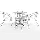 Flash Furniture 31.5'' Round Aluminum Indoor/Outdoor Table with 4 Slat-Back Chairs (TLH32RD017BCHR4)-6