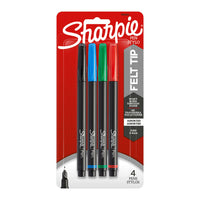 Sharpie Pens – 0.8mm – Assorted Colours – 4 Pack-Does not bleed through paper