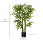 HOMCOM 4.6' Artificial Bamboo Tree in Pot for Indoor Decoration - Green-Comes in a solid nursery pot for stability 