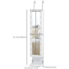 HOMCOM Mirror Jewelry Cabinet - 12.5" L x 5.3" W x 51.2" H - White-Large mirror and inside small mirror, convenient for you to jewelry wearing and making up 
