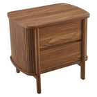 Modway Cadence 2-Drawer Nightstand - Walnut-Adjustable Non-Marking Foot Glides