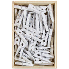 JAM Paper Wood Clip Clothes Pins - Small - 7/8" - White - 50 Pack-These mini smooth finish clothing pins are made from high quality wood and open when pinched