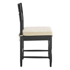 Modway - Jax Bois de chêne Chaise de salle à manger avec dossier ondulé en forme de rasoir et coussin in Lin noir-Conception sans bras