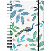 Socadis W. Maxwell 2026 Baro Daily Planner - 5.25" x 8" - Peacock - Bilingual-January to December 2026