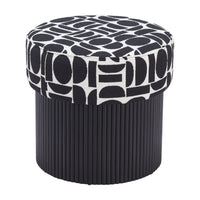 Zuo Boto Storage Ottoman - Black/White-Rubber feet help prevent floor scratches