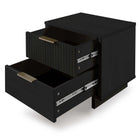 Manhattan Comfort - Table de nuit moderne Granville 18,11" à 2 tiroirs - Noir - Lot de 2-10