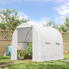 Outsunny 8 x 6.6 x 6.6ft Walk-in Tunnel Greenhouse with Door & Ventilation Window - White- UV resistant PE mesh  cover stand up to the rains and wind weather elements 
 
