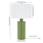 Hudson&Canal - Lampe de table Selina en céramique de 63 cm de haut avec abat-jour en tissu, - Vert estragon/blanc-Nettoyer avec un chiffon doux et sec, sans produits chimiques agressifs ni produits de nettoyage abrasifs
