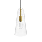 Modway Beacon 1-Light Pendant Light - Clear/Satin Brass-Professional Installation Required