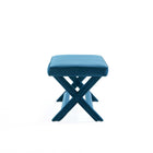 Manhattan Comfort - Abigail banc ottoman moderne du milieu du siècle en velours bleu 42,12 po-Livré chez vous entièrement assemblé ! Aucun assemblage requis