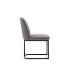 Manhattan Comfort - Lot de 2 chaises de salle à manger modernes Serena 23,62 po en similicuir gris-Capacité de poids : 136 kg Hauteur d’assise : 47,5 cm