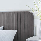 Modway Celine Channel Tufted Performance Velvet Twin Platform Bed - Grey-Assembly Required