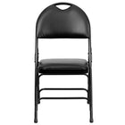 Flash Furniture – Chaise pliante en métal et vinyle très large à triples renforts Hercules, poignée de transport, noir, 4/paq.-Ensemble de 4 chaises pliantes en métal et rembourrées - Poignée découpée de transport