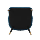 Manhattan Comfort - Lot de 2 chaises de salle à manger modernes Eda 58 cm, revêtement en velours bleu nuit-Garantie limitée du fabricant de 30 jours