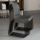 Flash Furniture HERCULES Series Grey Full Back Contoured Stack Chair with Black Powder Coated Sled Base-Ergonomically Contoured Design with Grey Plastic Back and Seat