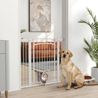 PawHut Dog Gate Walk Through Pet Gate with Small Door - 30"-41" W x 38" H-Easy installation with pressure fit and hardware mounting options
