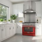 Kucht - 36 po Série KDF Cuisinière Pro Style au gaz naturel - Acier inoxydable/Rouge-Allumage électronique avec rallumage automatique pour une sécurité accrue et un contrôle fiable de la flamme, réduisant les risques de fuite de gaz