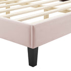 Modway Gwyneth Tufted Performance Velvet Queen Platform Bed with Black Wood Legs - Pink-8