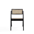 Manhattan Comfort Lambinet 20.87" Industry Chic Dining Folding Chair - Black and Natural Cane - Set of 2-Seat Height Measures: 18.31 in. With Weight Capacity of 275 lb