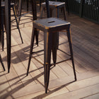 Flash Furniture Commercial Grade 30" High Backless Distressed Copper Metal Indoor-Outdoor Barstool-Stack Quantity: 10