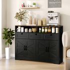 HOMCOM 47.2" L Sideboard Storage Cabinet - Black-Three-level adjustable shelf tailors to varying storage needs