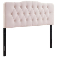 Modway Annabel Diamond Tufted Performance Velvet Queen Headboard - Pink-Luxurious Modern Queen Headboard