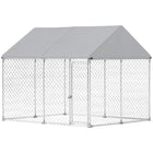 PawHut Outdoor Dog Kennel with Waterproof Roof - 9.2' x 7.5' x 7.2'-Spacious 69 sq. ft (6.4 m²) area for dog play and relaxation
