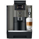 Jura W8 Dark Inox Professional Coffee Machine-The W8 guides the user through the selection of favourite specialities on the 3.5-inch display with buttons, while the integrated Coffee Eye helps the user to position the cup correctly