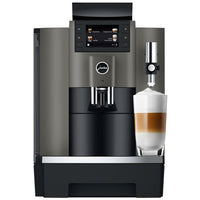 Jura W8 Dark Inox Professional Coffee Machine-The W8 guides the user through the selection of favourite specialities on the 3.5-inch display with buttons, while the integrated Coffee Eye helps the user to position the cup correctly