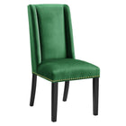 Modway Baron Performance Velvet Dining Chairs - Emerald - 2 Pack-Stain-Resistant Performance Velvet