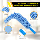 Gritt Commercial 22" Flexible Wand Duster - Microfiber and Chenille Sleeve - 6' Telescopic Pole - 2 Pack -Kit Includes: 22" Flexible wand duster - 6' Telescopic pole - Chenille/Microfiber sleeve