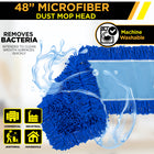Gritt Commercial Microfiber Looped Dust Mop Pad Head - 48" x 5" - Blue - 6 Pack-Quickly and easily attracts and whisks away dust