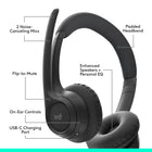 Logitech Zone 300 Wireless Bluetooth Headset With Noise-Canceling Microphone - Graphite-Make Your Logitech Headset Yours: Customize your headset’s firmware with the free Logi Tune app, download the app to adjust sidetone, mic level, and EQ for a personalized audio experience