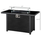 Outsunny Propane Fire Pit Table 43" Outdoor Fire Table-Electric pulse ignition system for simple fire lighting and control