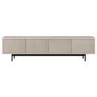 Hudson&Canal Whitman TV Stand for TV's up to 85" - Alder White-A transitional design accommodates TVs up to 85" for your entertaining space