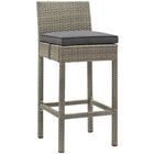 Modway - Conduit Terrasse extérieure Rotin en osier Tabouret de bar - Charbon gris clair-Tabouret de bar extérieur moderne