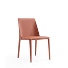 Manhattan Comfort - Lot de 4 chaises de salle à manger modernes Paris 18 po en similicuir coloris argile-Rembourrage 100 % sur mesure de haut en bas y compris les pieds