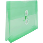 JAM Paper Enveloppes en plastique avec index et fermeture à bouton et ficelle, 5 1/2 x 7 1/2 po, vert, 24/paquet-Ouverture : livret