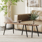 HOMCOM - Tables basses gigognes avec pieds en acier - brun - Paquet de 2-Plateaux en forme de goutte d’eau apportant une touche unique