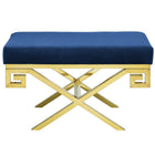Modway Rove Velvet Performance Velvet Bench - Gold/Navy-Non-Marking Foot Pads