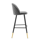 Modway Cordial Performance Velvet Bar Stools - Gray - Set of 2-Assembly Required