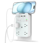 ShoppingAll Huntkey Multi Plug Outlet Extender Surge Protector Splitter with 4 Outlets and 3 USB Ports - 2 Pack-USB-C port supports PD 30W, while the USB-A ports provide a combined 12W output for everyday devices