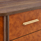 Modway Coralie 2-Drawer Curved Vegan Leather Nightstand - Walnut Tan-Assembly Required