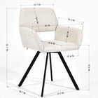 Homy Casa Swivel Upholstered Dining Chair  -  Ivory Beige Fabric  with Black Metal Legs - 4 Pack-Compact Design: Overall dimensions of 33.1" H x 18.3" W, fitting well in small to medium-sized spaces.