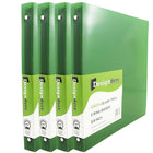 JAM Paper Plastic 3 Ring Binder, 0.75 inch, Glass Twill Green, 4 Pack (750T1grg)-Size: 0.75"