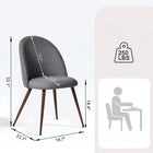 FurnitureR Velvet Dining Side Chair - Grey - 2 Pack-Straight metal tube legs and the bottom of the chair legs has a plastic, a nice soft rubber floor protectors for sensitive flooring