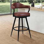 Armen Living - Justin Tabouret de Bar Pivotant de 76 cm de Hauteur en Similicuir Café Vintage avec Pieds en Métal Noir-Que vous ayez un îlot de cuisine, une table de bar, une table haute ou une péninsule, nous avons la hauteur parfaite pour répondre à vos besoins.

Nos tabourets de bar offrent une hauteur d’assise confortable de 76 cm (30"), tandis que nos tabourets de comptoir vous maintiennent à une hauteur pratique de 66 cm (26").