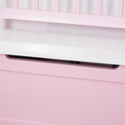 Qaba - Boîte de rangement jouets 2-en-1 pour enfants avec tige pneumatique de sécurité - rose-Matériau : MDF, bois de pin  
